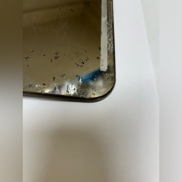 1940’s Vanity Mirror Clip-On Sun Visor GM Pontiac Script Etched Vintage - Picture 3 of 7